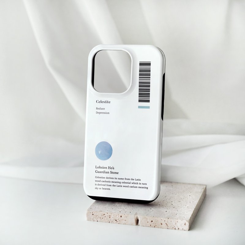 【客製化】水晶圖鑑 守護石- 手機載具條碼 | iPhone手機殼 - 手機殼/手機套 - 塑膠 白色