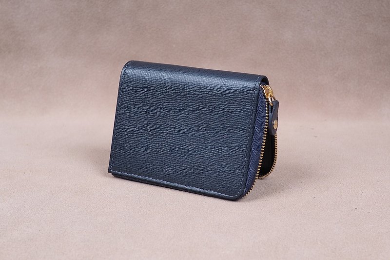 Zipper Wallet / Coin Wallet / Italy Cow Leather(Navy) - Card Holders & Cases - Genuine Leather 