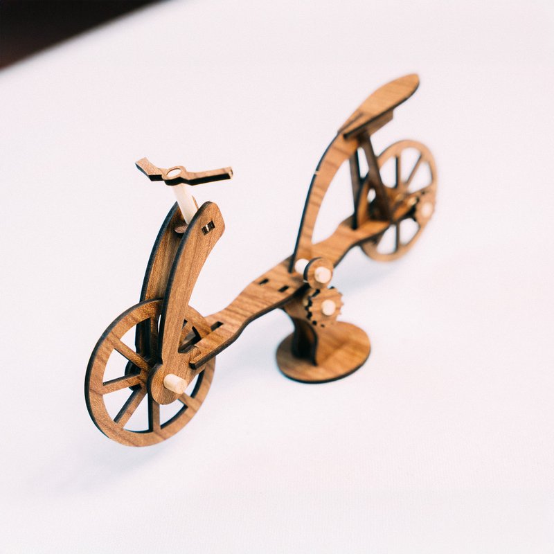 [DIY Handmade] Da Vinci Manuscript Model Bicycle Scientific Wooden Model Christmas Gift - Wood, Bamboo & Paper - Wood Brown