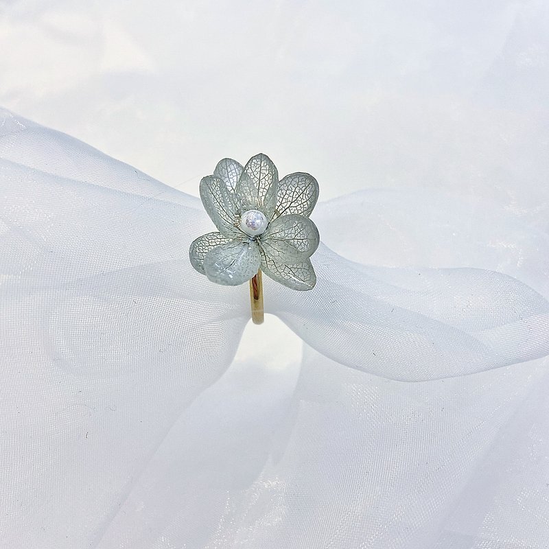 Resin General Rings - Japanese resin dry flower ring hydrangea ring handmade ring
