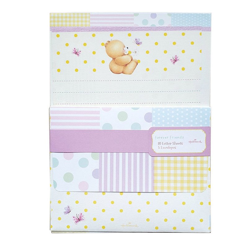Stationery set raging letters to you (Purple Butterfly and Daisy)【Hallmark-ForeverFriends】 - Envelopes & Letter Paper - Paper Multicolor