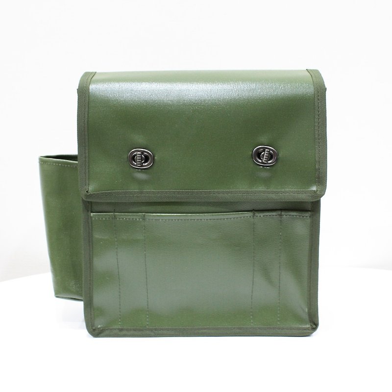 復古郵差包 信箱包 肩背包 斜背包 攝影相機包 軍綠 - 側背包/斜背包 - 防水材質 綠色