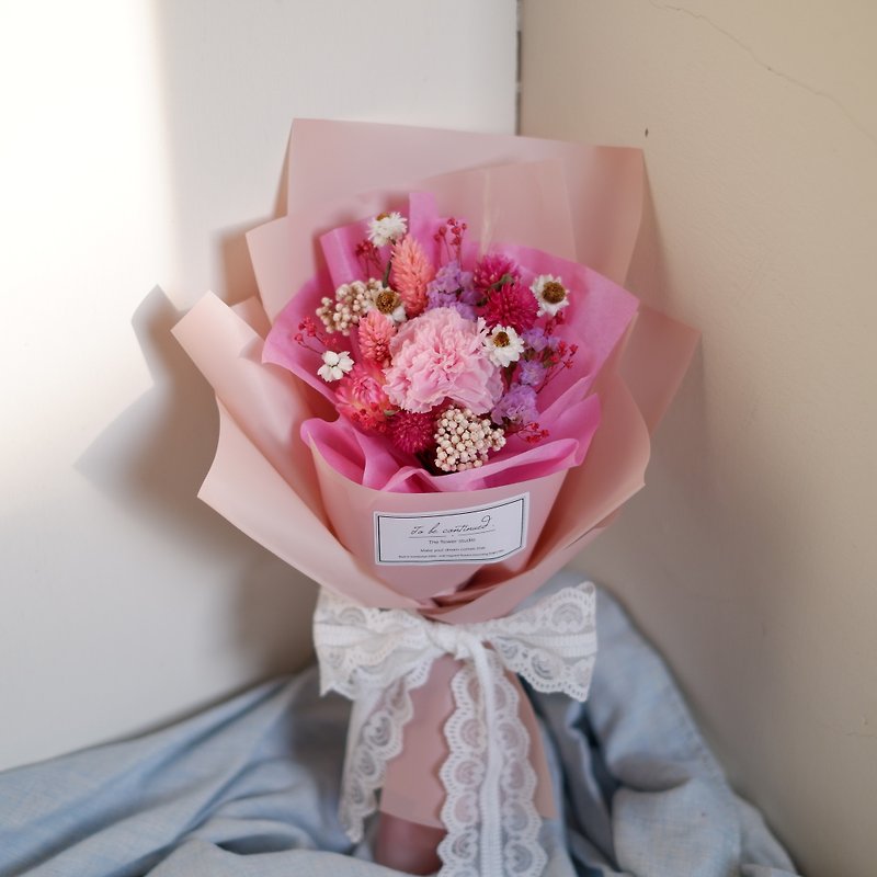続ける|母の日限定ピンクシリーズカーネーションドライフラワー永遠の花ロマンチックな韓国の花束（アンダーセットカーネーション版） - その他 - 寄せ植え・花 ピンク