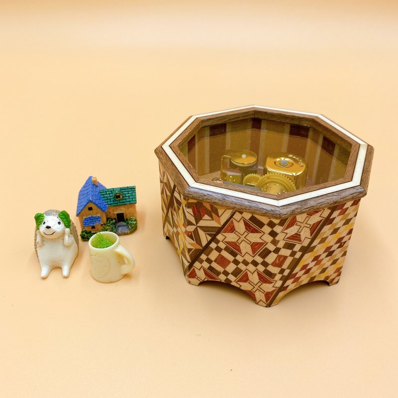 【箱根寄木細工】日本工藝品 八角音樂盒  卡農 向星星許願 多款 - 擺飾/家飾品 - 木頭 咖啡色