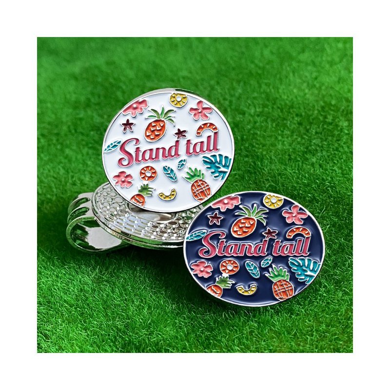 Golf ball marker with hat clip - อุปกรณ์เสริมกีฬา - โลหะ หลากหลายสี