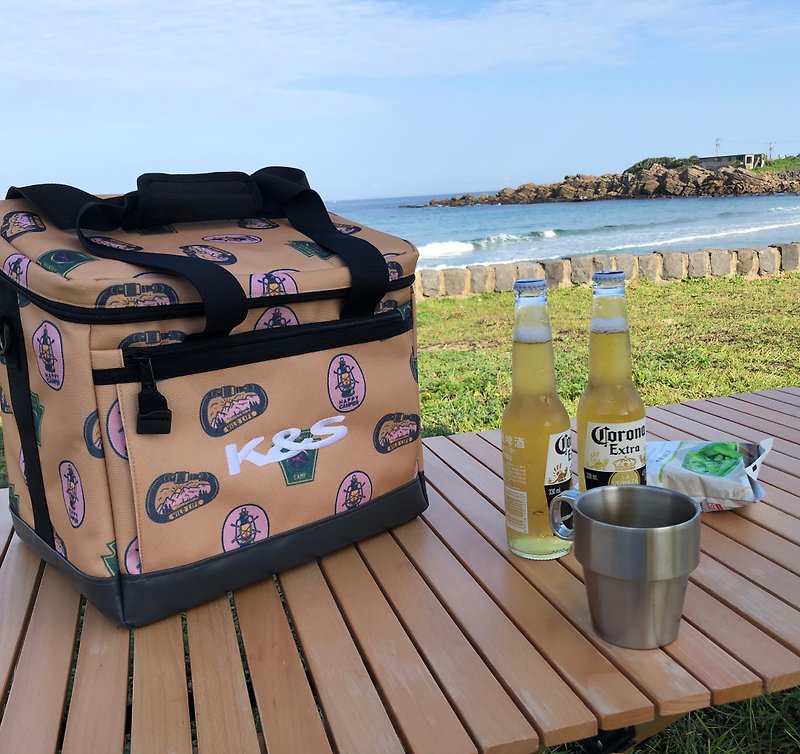 Cooler cooler bag for camping and picnic-Wild Fun Camping-25L (Pre-order at the end of May) - Camping Gear & Picnic Sets - Nylon Khaki