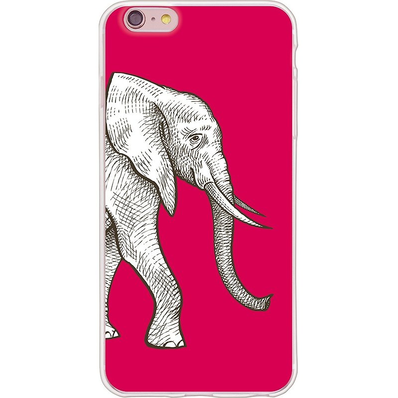 New designer - [wild elephant] - TPU mobile phone case - T - เคส/ซองมือถือ - ซิลิคอน สีแดง