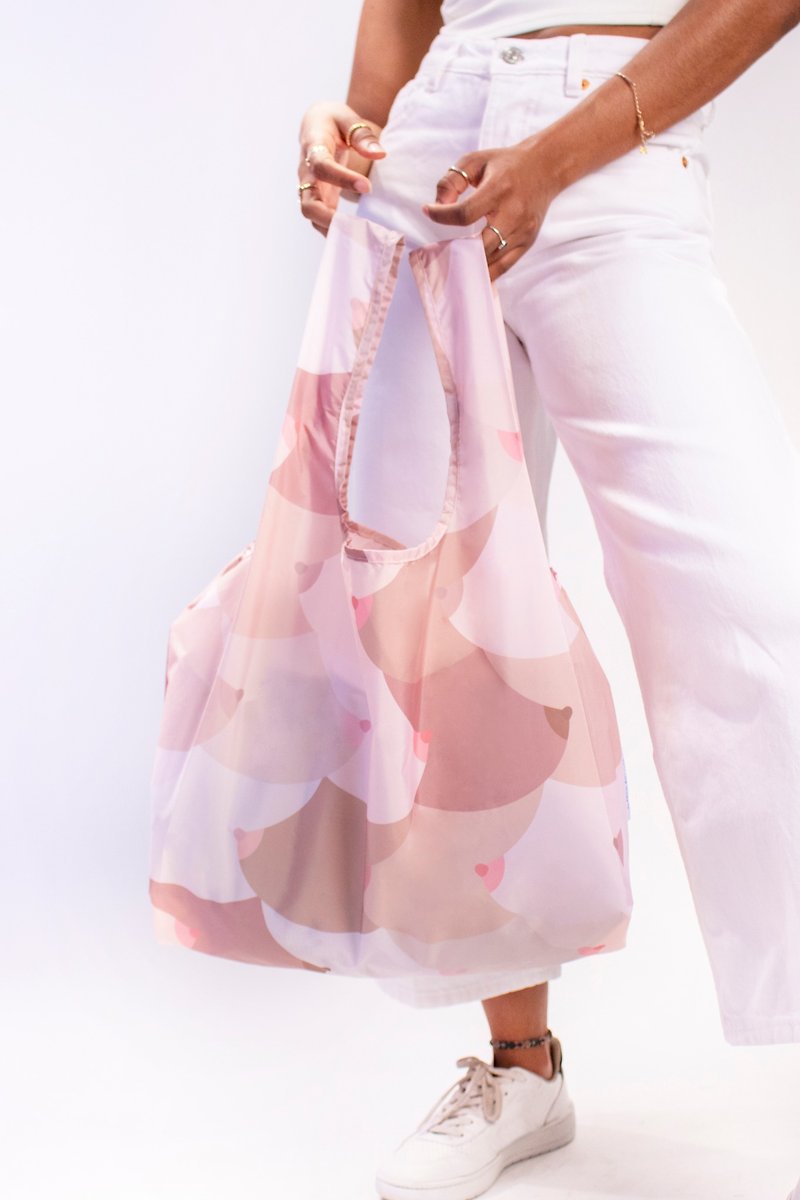 British Kind Bag-environmentally friendly storage shopping bag-medium-breast beauty - Handbags & Totes - Waterproof Material Pink