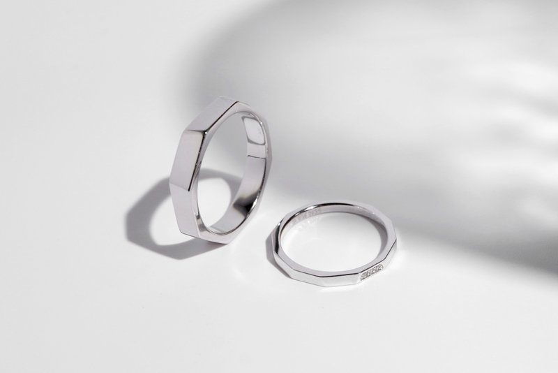 A touch of shimmer Pure silver ring - Couples' Rings - Sterling Silver Silver