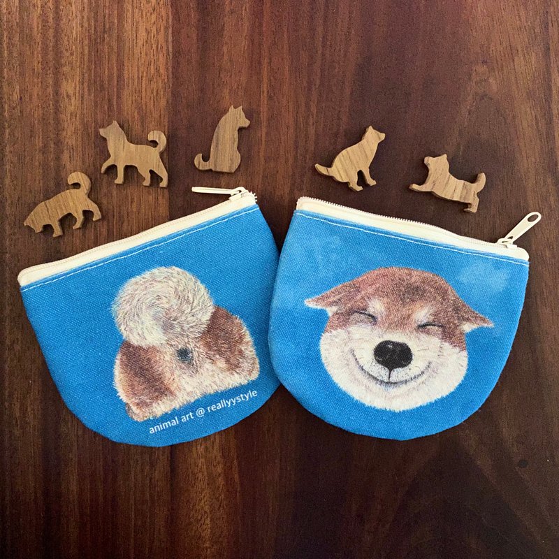 【絕版出清】柴犬 I 貴賓狗 手工帆布零錢包三種選擇 - 零錢包/小錢包 - 棉．麻 多色