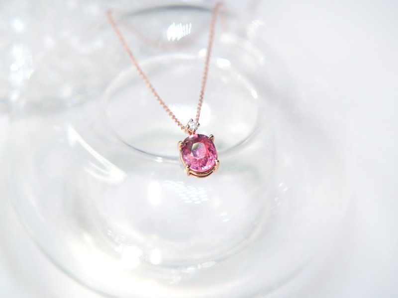 Mark of First Love | Pink Tourmaline/Wish Series Rose Gold| Natural Gemstone Necklace - Necklaces - Gemstone Pink