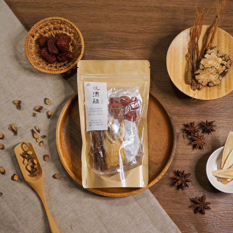 漢方養身 l 燒酒雞藥膳包 嚴選原料 補氣養生 四季皆宜 - 料理包 - 植物．花 咖啡色