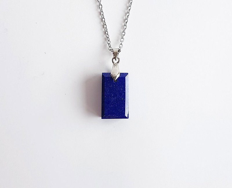 Gem series • Fang Qing natural ore lapis lazuli • pendant - Necklaces - Gemstone Blue