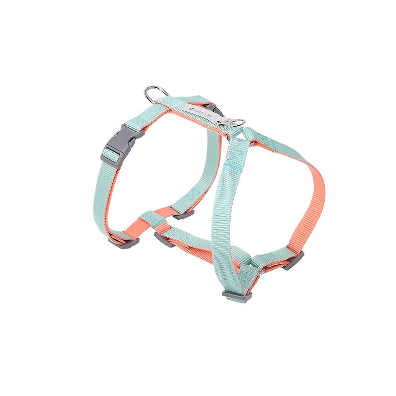 [Tail and Me] Classic Nylon Strap with Pink Tangerine / Mint M - Collars & Leashes - Nylon 