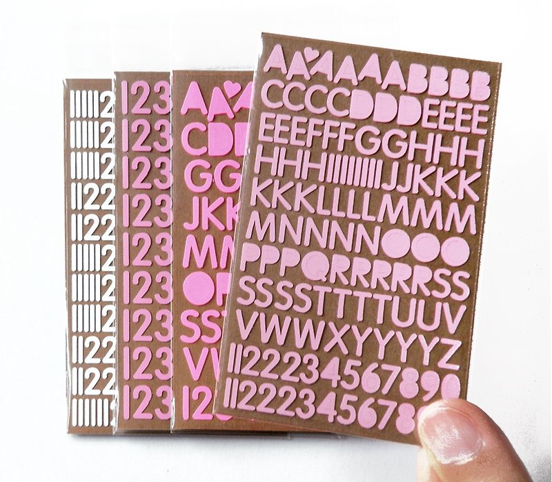 Alphabet / Number Stickers - สติกเกอร์ - วัสดุกันนำ้ หลากหลายสี