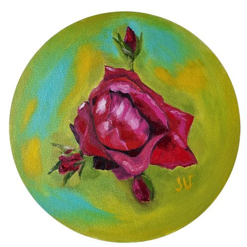 Red Roses Oil pastels art