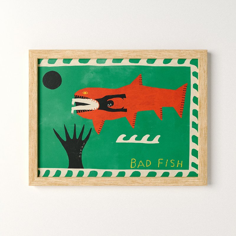 Bad Fish Bad Fish-Prints/Posters - โปสเตอร์ - กระดาษ สีเขียว