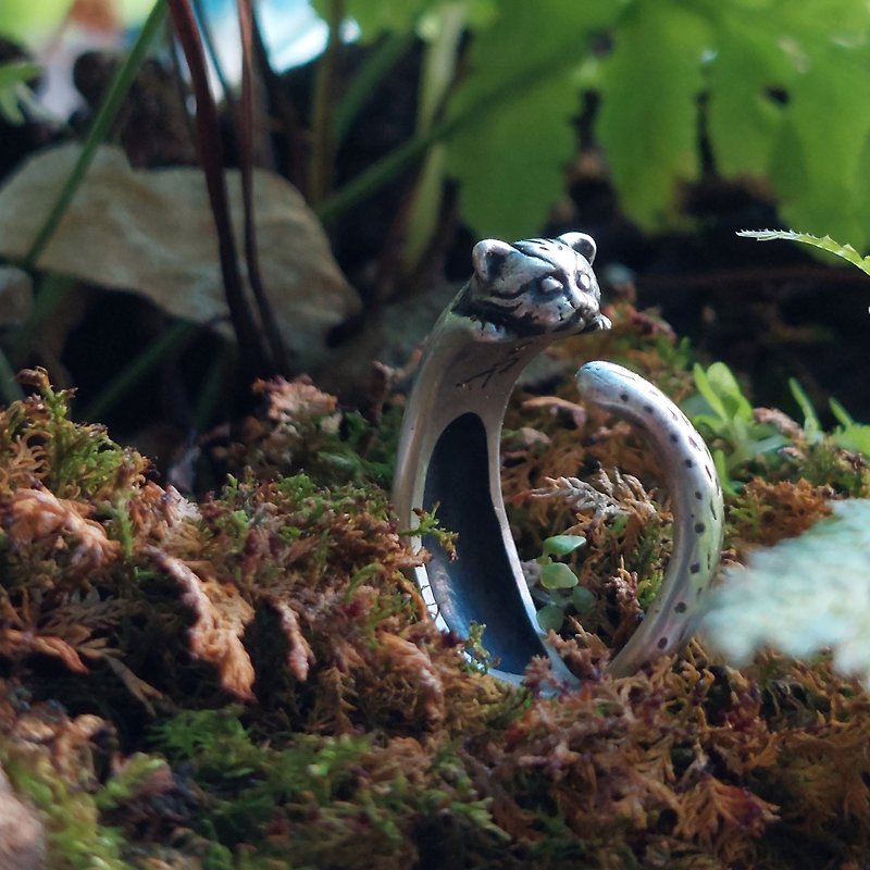 【Taiwan animals in Conservation status EN 】Taiwan Leopard cat silver ring - General Rings - Silver 
