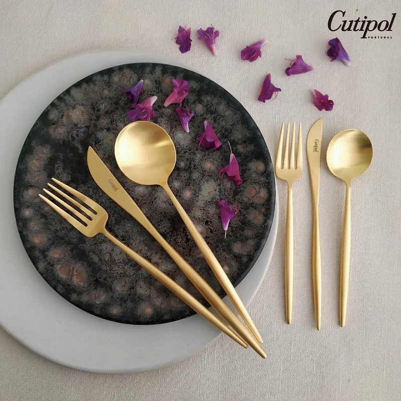 葡萄牙 Cutipol | MOON / 霧金 / 單支餐具 - 刀/叉/湯匙/餐具組 - 不鏽鋼 金色