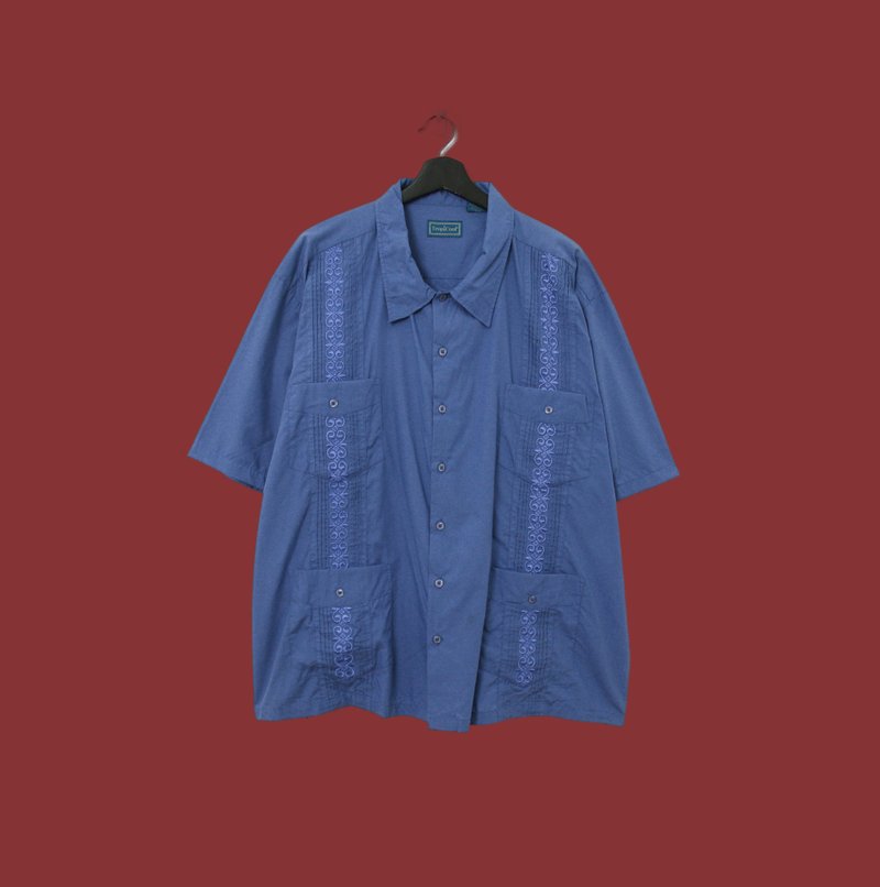 Back to Green- 古巴刺繡襯衫 cb-12 vintage shirt - 男襯衫/休閒襯衫 - 聚酯纖維 