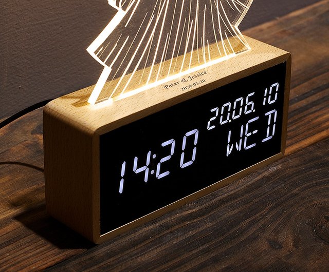 Personalized Clock in wooden case- Great Birthday Gift