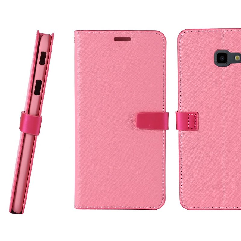 CASE SHOP SAMSUNG Galaxy J4+ side stand-up leather case - powder (4716779660517) - Phone Cases - Faux Leather Pink