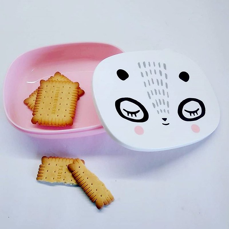 荷蘭 Petit Monkey 三明治野餐盒-粉紅熊貓小姐 - 野餐墊/露營用品 - 塑膠 