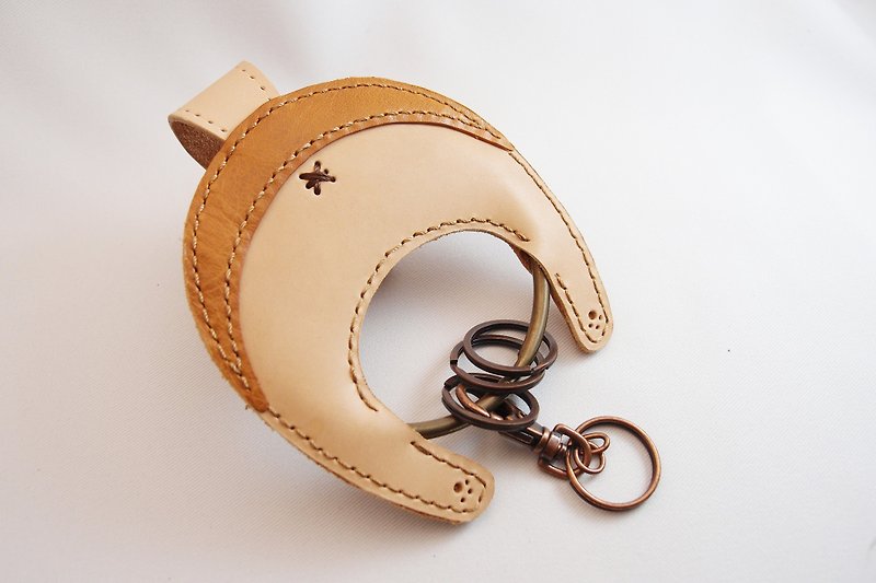 Shiba Inu leather key ring / turn studio - Keychains - Genuine Leather Orange