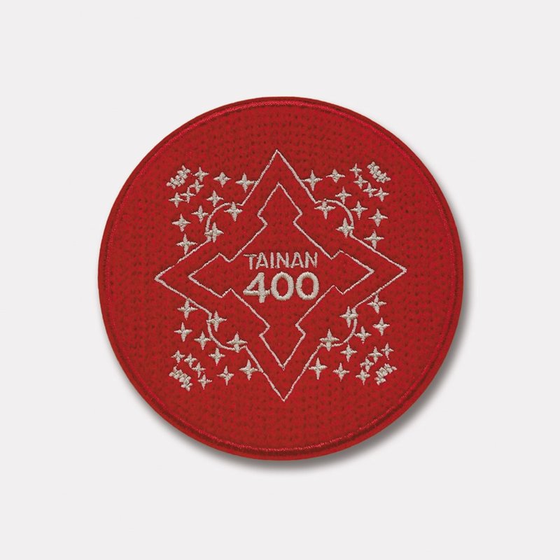 Tainan 400 embroidered coasters-Tainan Martial Temple wall red - Coasters - Thread Red