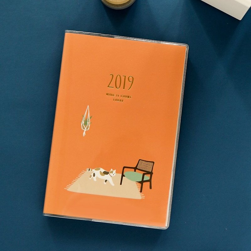 2019日常小品時效週誌-02 小花貓,E2D16685 - 筆記簿/手帳 - 紙 橘色
