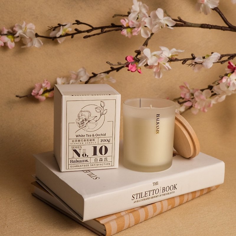 Balsams Fragrance Craft Candle 200g－White Tea Orchid - เทียน/เชิงเทียน - สารสกัดไม้ก๊อก ขาว