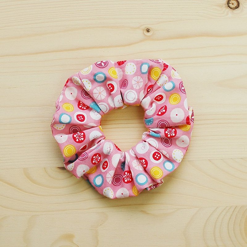Sweet candy tress / large intestine ring donut hair ring - Hair Accessories - Cotton & Hemp Pink