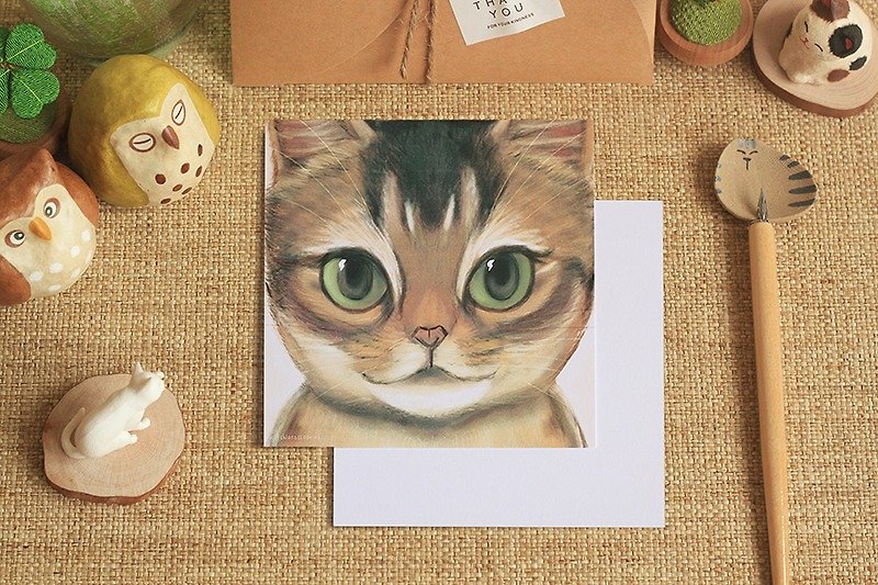 Coco - Cute Cat Postcard - การ์ด/โปสการ์ด - กระดาษ สีนำ้ตาล