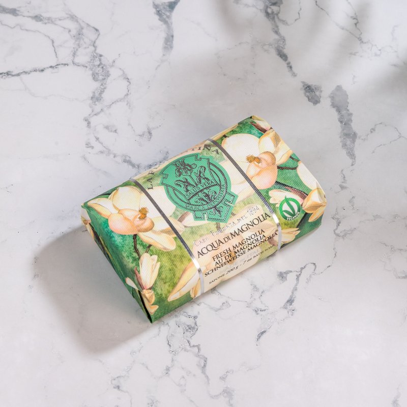 【Fast Shipping】Italian Handmade Fragrance Soap 200g-Fresh Magnolia - Soap - Other Materials Green