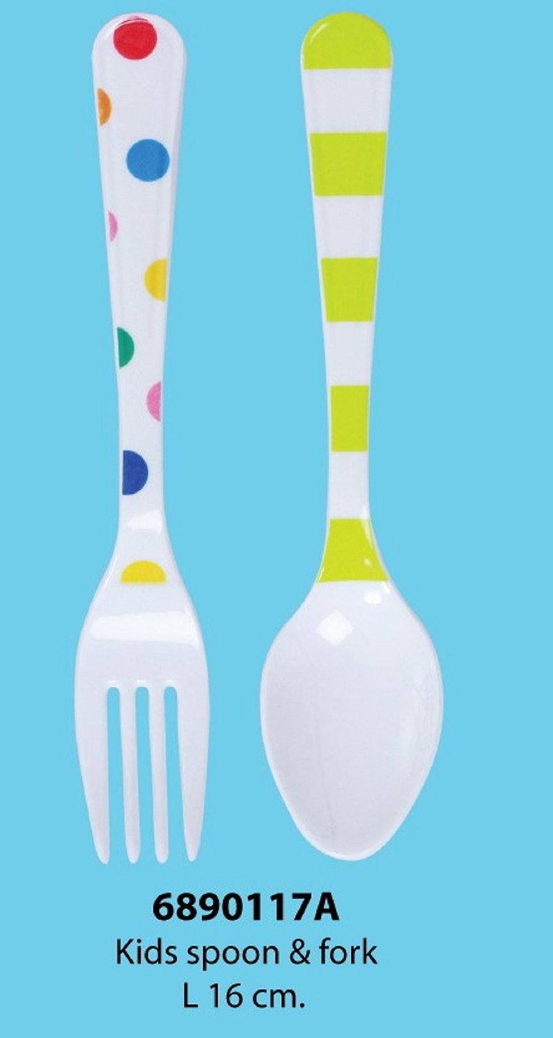 GINGER Kids │ Thai design-green grassland children's fork and spoon set - Cutlery & Flatware - Other Materials 