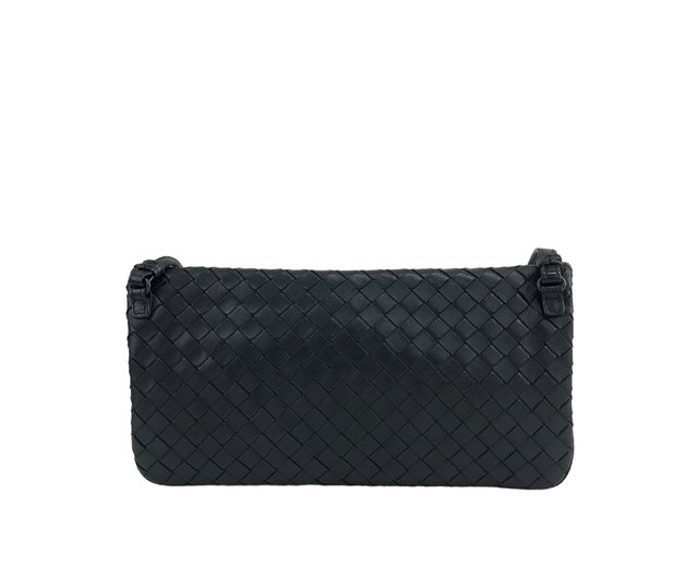 日本直送 名牌中古包 】Bottega Veneta ボッテガ・ヴェネタ イントレチャート ショルダーバッグ ブラック レザー ターンロック  yarusp - ショップ VintageShop solo ショルダーバッグ - Pinkoi