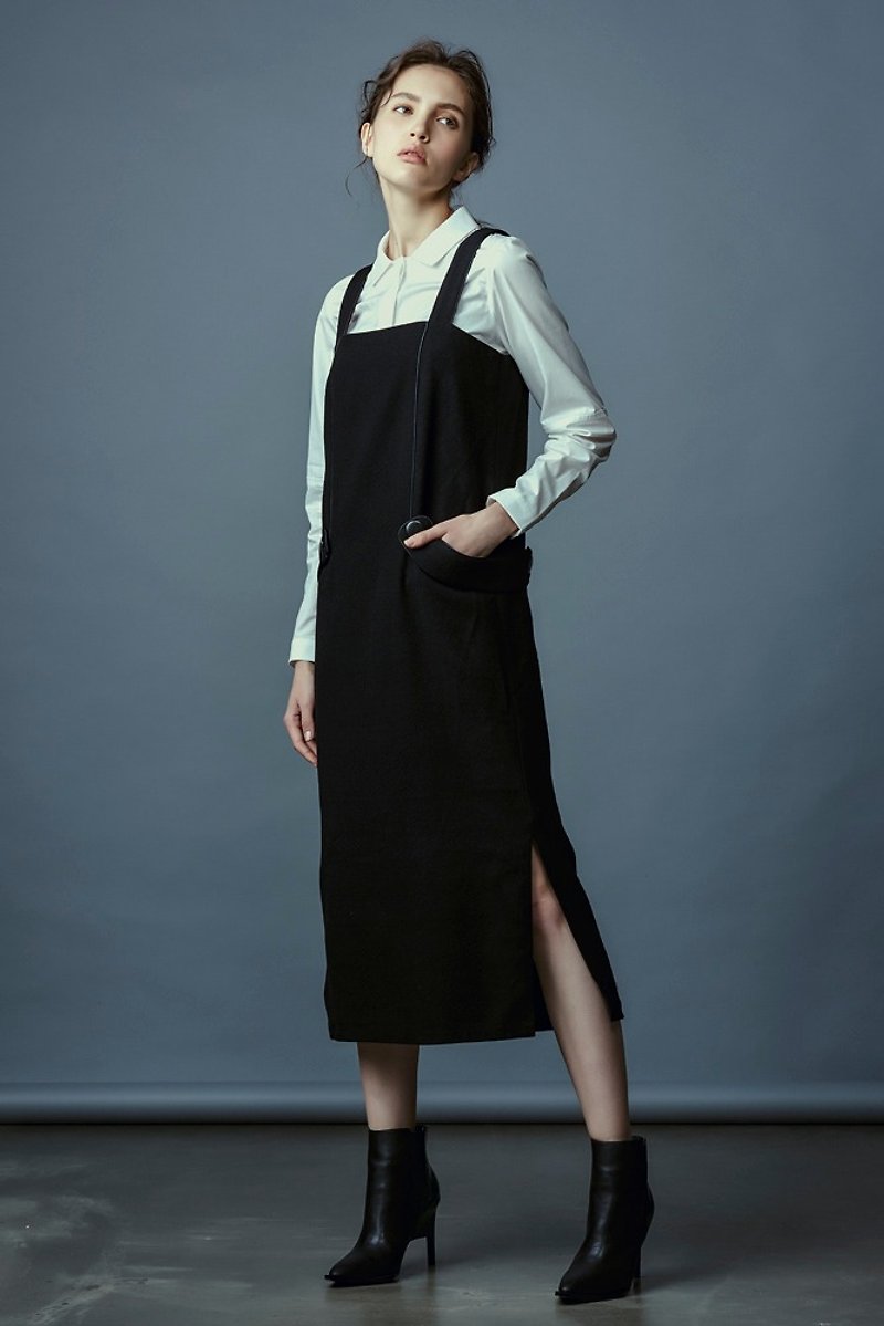 Black wool dress - One Piece Dresses - Wool 