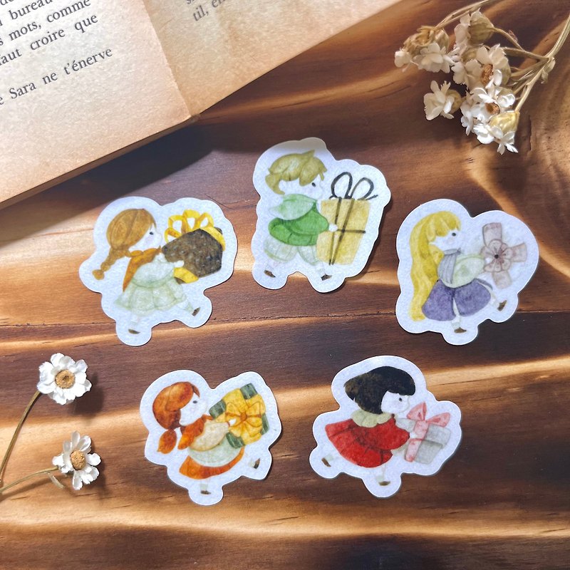 [Pocket sticker pack] FOR YOU! Gift elf | Watercolor illustration - Stickers - Paper Multicolor