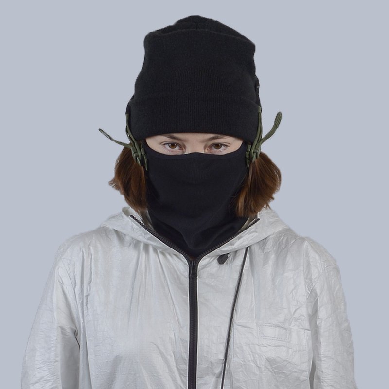 Snood gaiter Cyberpunk mask Cosplay scarf Techwear snood Streetwear futuristic - Face Masks - Other Materials Black