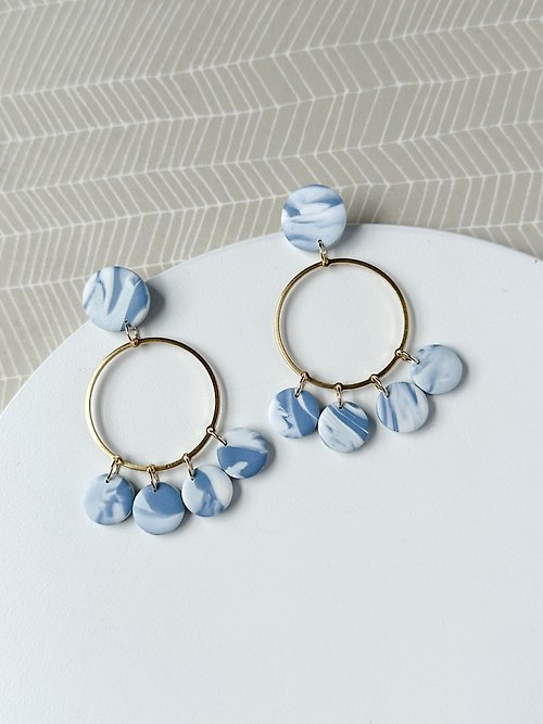 Handcrafted Polymer Clay Earrings • Blue & White Gingham Clouds - Shop  meigo meigo creations Earrings & Clip-ons - Pinkoi