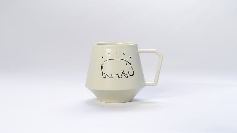39Arita x ICELOLLY Mug Cup (hippo) - 咖啡杯 - 陶 白色