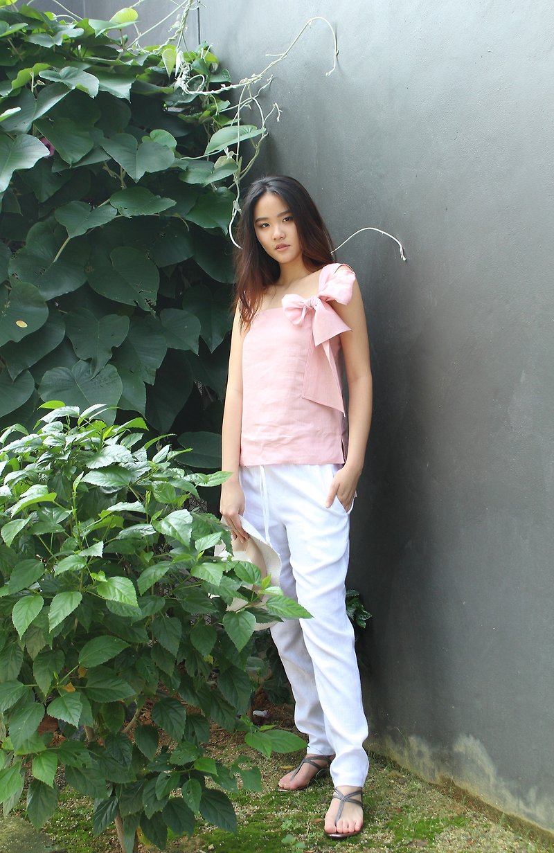 Made to order linen blouse / women linen top / women clothing /linen blouse E32T - Women's Tops - Linen Pink
