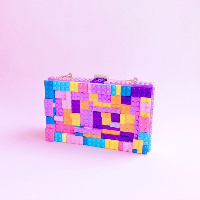 夏日LEGOBAG 樂高手袋 手拿包 側背包 粉色系列 - 手提包/手提袋 - 其他材質 多色