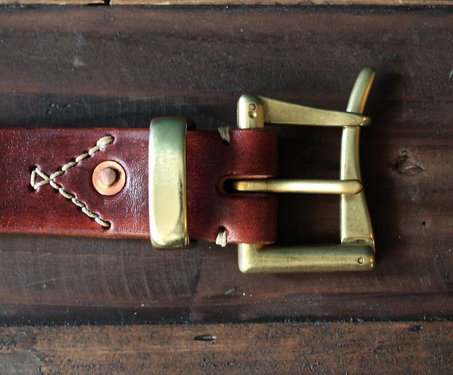 Vintage Firemen quick release belt handmade leather vegetable tanned leather  color optional Bronze buckles work - Shop candela-leather Belts - Pinkoi