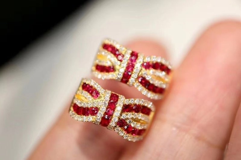 焦げないルビー0.6カラットのネックレス - ピアス・イヤリング - 翡翠 