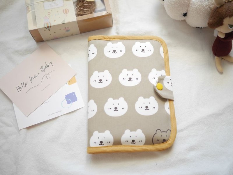 Baby manual cover, mother manual cover, book cover can hold two manuals, cute bear style - อื่นๆ - ผ้าฝ้าย/ผ้าลินิน สีส้ม