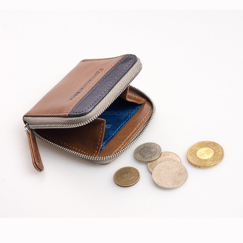 [Recommended best-selling products for gift giving] Genuine leather coin purse, vegetable tanned leather, 1,000 yuan gift for couples - กระเป๋าใส่เหรียญ - หนังแท้ สีนำ้ตาล