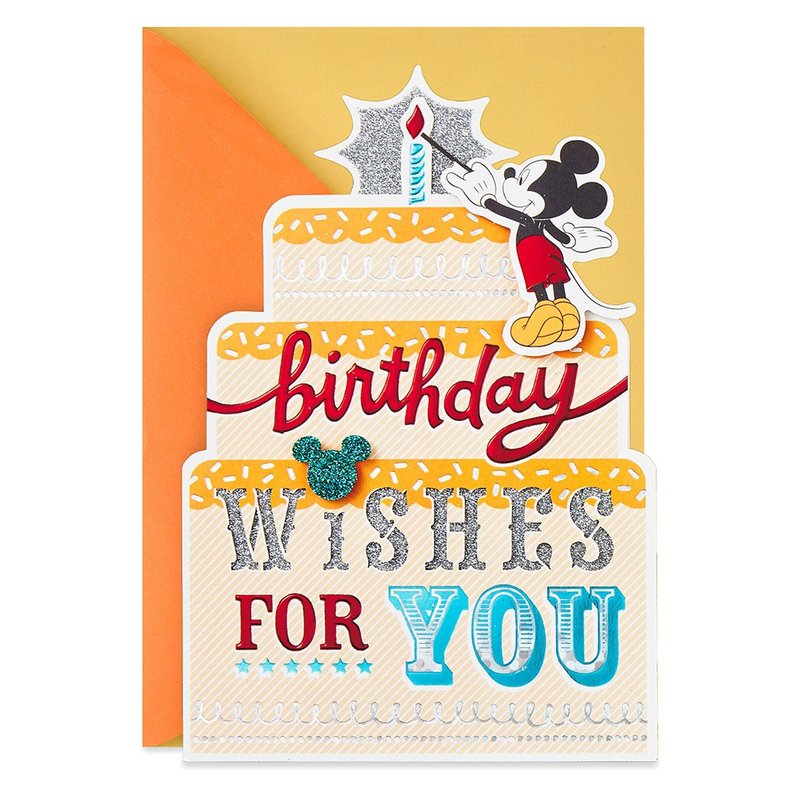 Mickey lights up your birthday cake for you [Hallmark Card-Disney] - การ์ด/โปสการ์ด - กระดาษ หลากหลายสี