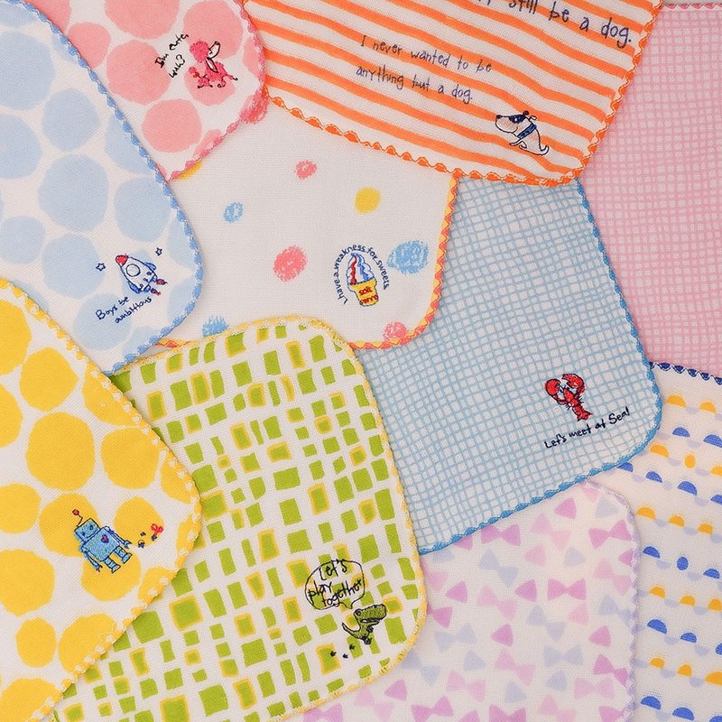 [kontex] Japanese pure cotton double-layer embroidered square handkerchief (ten colors optional) - Other - Cotton & Hemp Multicolor