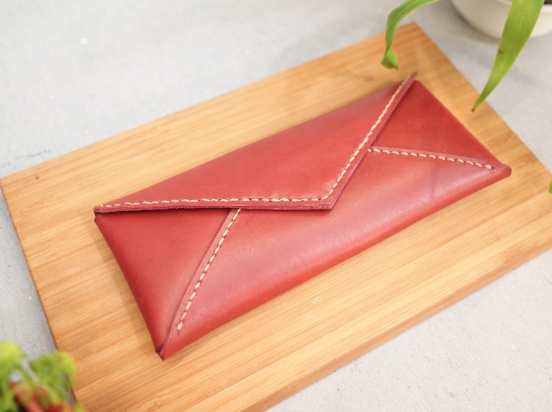 Shekinah Handmade Leather - Envelope Spectacle Case - Eyeglass Cases & Cleaning Cloths - Genuine Leather Brown